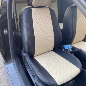 Авточехлы Автопилот Чёрный бежевый Ромб