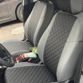 Авточехлы Автопилот серый черный Ромб